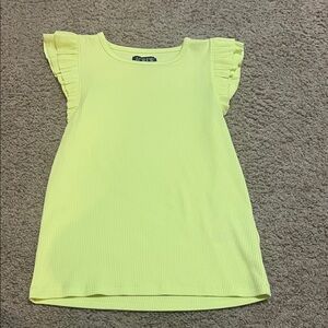 J. Crew Light Yellow Ruffle Sleeve Tee